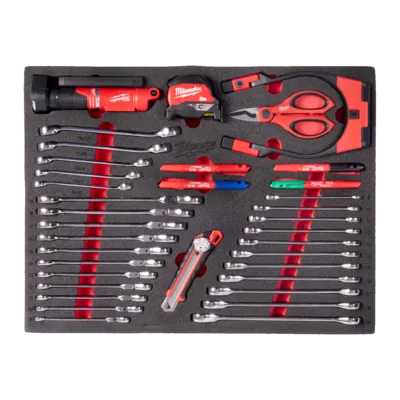 36 pc Spanner, Lights, Cutting and Measuring Set Foam Insert
