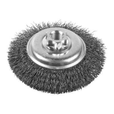 Szczotki doczołowe do małych szlifierek kątowych, z falowanym drutem